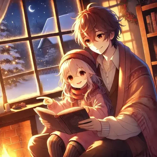 Un papa et sa fille qui lisent une histoire