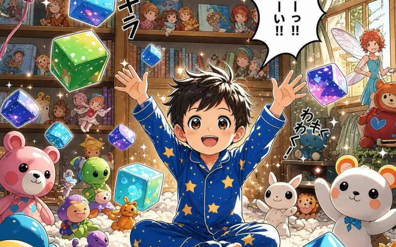 Une enfant qui joue dans sa chambre