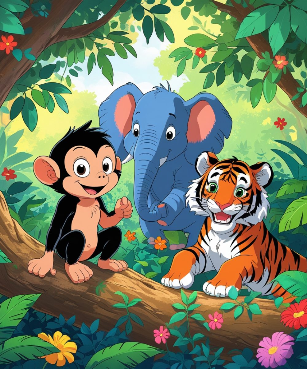 les animaux de la jungle et leur grand jeux